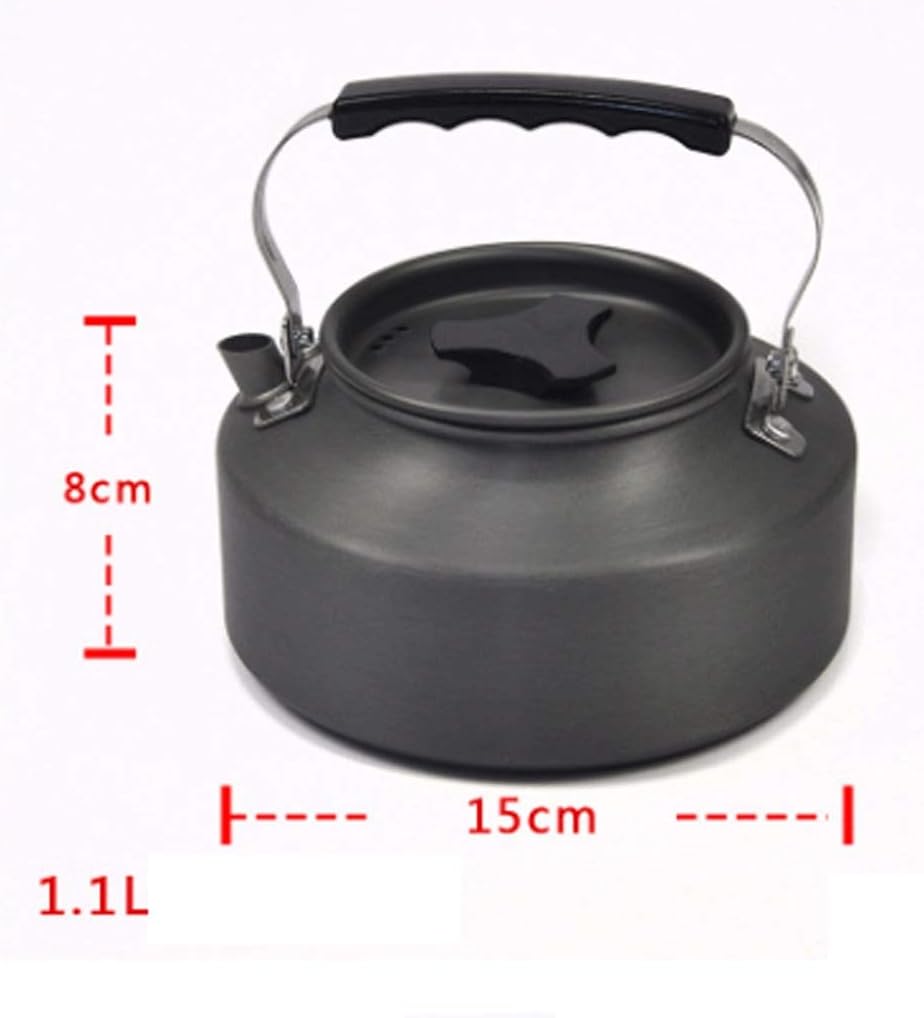 1.1L Portable Light Outdoor Hiking Camping Picnic Water Kettle Teapot Coffee Pot Anodised Aluminum