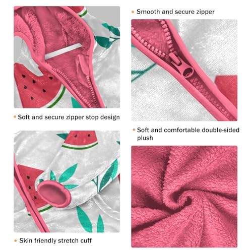 OTVEE Watermelon Leaves Kids Hoodie Jacket Fall Spring Full Zip Warm Outwear Coat3