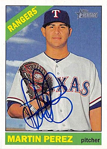 Sports Memorabilia Autograph Warehouse 344390 Martin Perez Autographed Baseball Card - Texas Rangers 2015 Topps Heritage No. 202