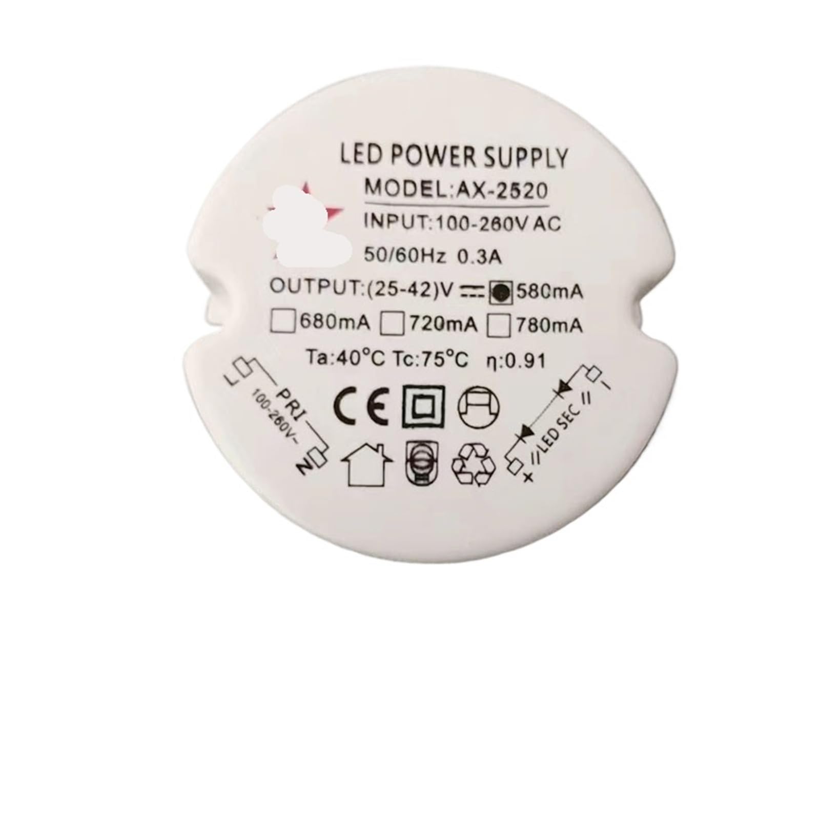 Alimentation LED à Courant Constant HEPBAK Transformateur 25W de Projecteur NVC