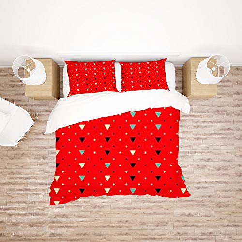 Housse de couette sans repassage parure de lit King triangles - 3
