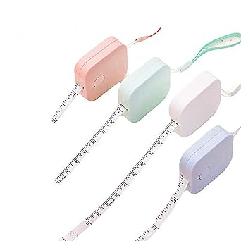Scettar 4 Pack Soft Tape Measure, 4 Colors,60 inch,1.5m, Push Button Tape, Body Measuring Soft Retractable for Sewing Double-Sided Tailor Cloth Ruler, for People Who are on Diet