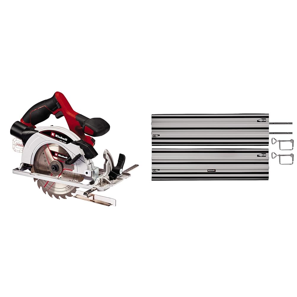 Einhell Akumulatorowa pilarka tarczowa TE-CS 18/165-1 Li-Solo Power X-Change & Einhell 4502118 Prowadnica do Pił Tarczowych Aluminium, 2 x 1000 mm