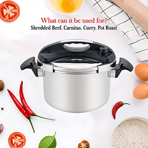 Alpine Cuisine Stainless Steel Pressure Cooker, for All Cooktops, Stove Top Pressure Cooker Used for Pressure Foodie or Steaming, Compatible with Gas & Induction Cooker, Dishwasher Safe (7 Liters) - Thumbnail 7