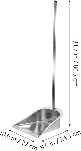 Miniatura 7 de Yardwe Recogedor vertical con mango de metal, recogedores, resistentes sartenes de pie, herramienta de limpieza de residuos de suelos para