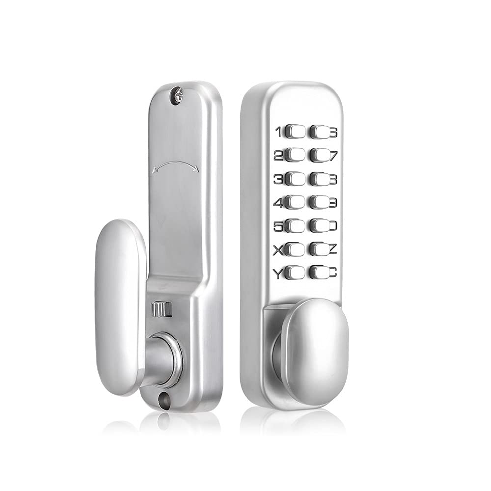 1Pc Digital Mechanical Code Door Lock, Zinc Alloy Waterproof Keypad Combination Push Button Number Lock for Home/Hotel/Office