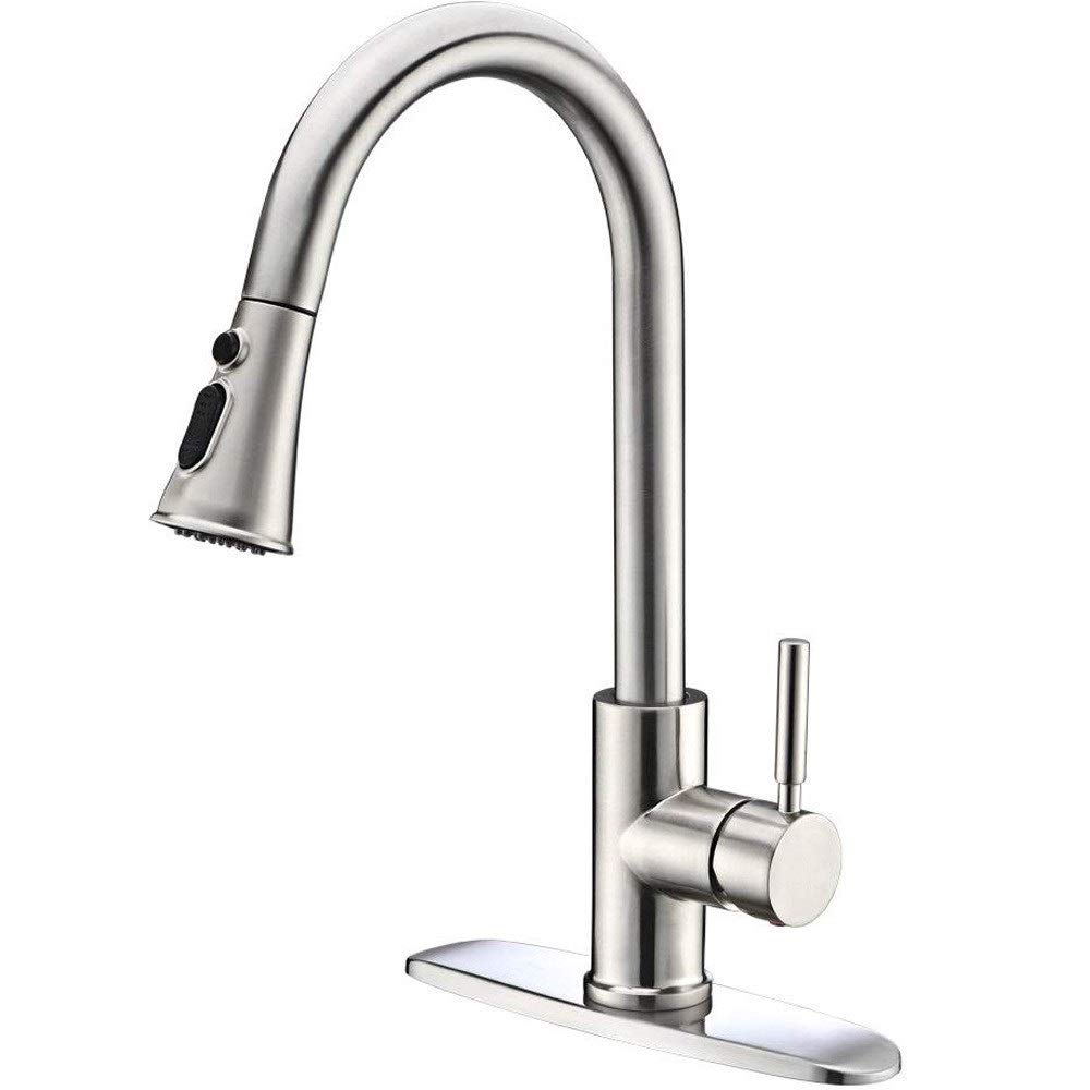Grifo Cocina Extraible, Giratorio de 360 Grados Grifos Cocina Extensible Manija única Grifos para Fregadero con Control de Agua Fría y Caliente para Ahorro de Agua