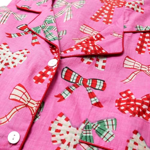 Image of Huar Women Pajama Set, 4 pcs Button Down Vacation Beach Cotton Set, Lounge wear PJ Set For Birthday