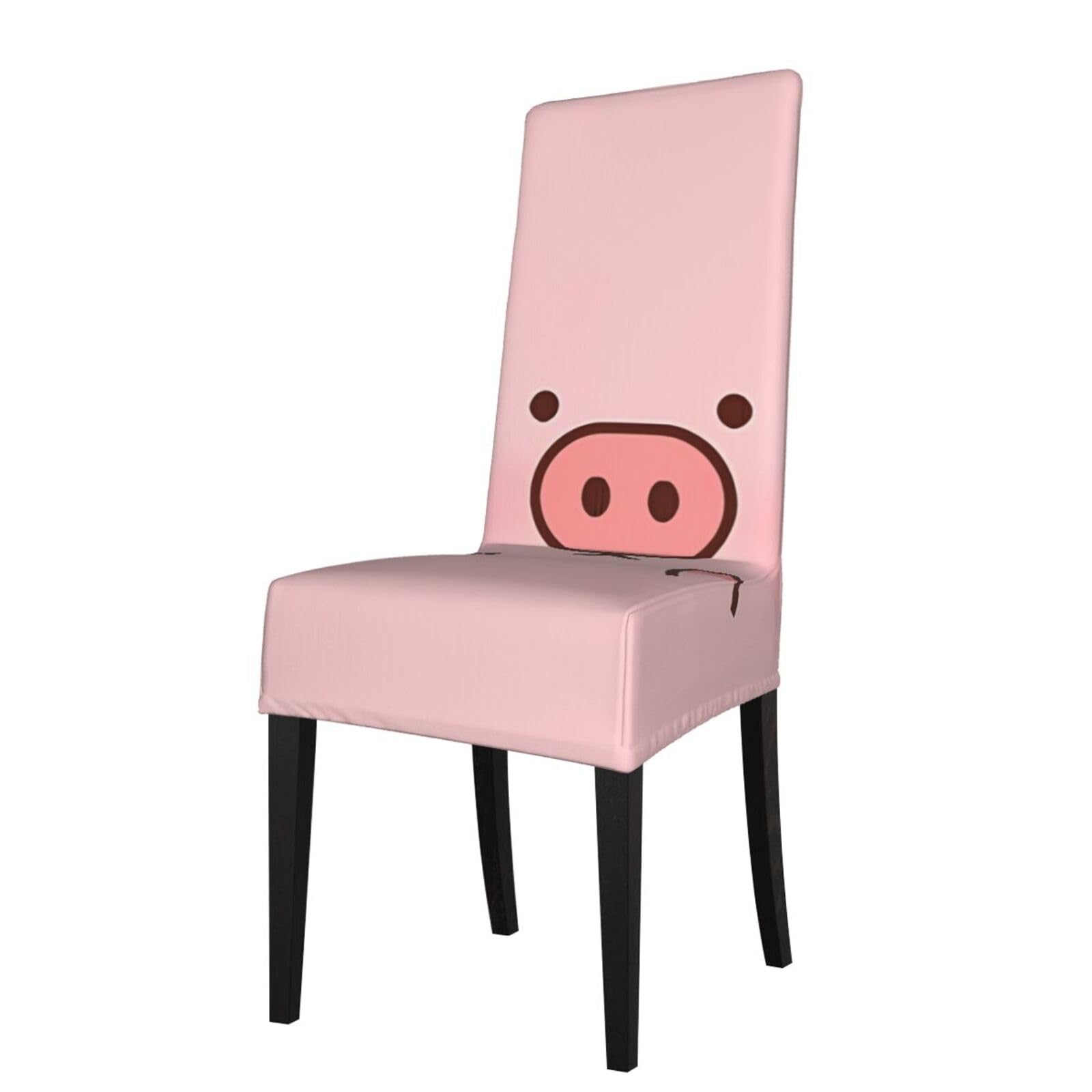 HJFCZH Cute Pig Prints Dining Chair Throw Covers – Stretchable Polyester-Spandex Fabric for Elegant Home & Event Decor - Universal Fit & Easy Care
