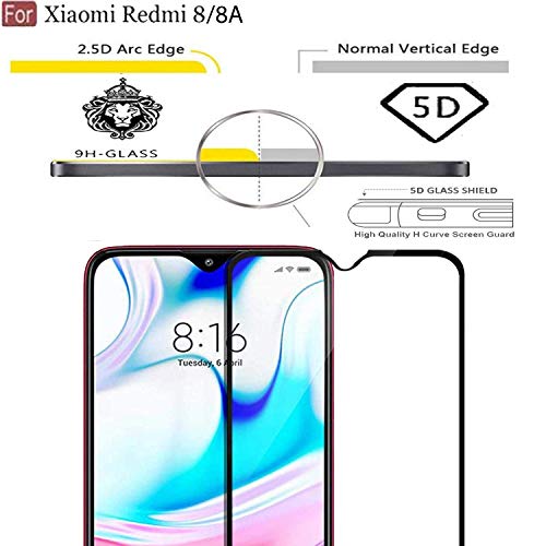 Image of CEDO Tempered Glass for Redmi 8 / 8A / 8A Dual | Screen Protector Full HD Quality Tempered Glass Anti-Scratch Edge to Edge Coverage with Easy Installation Kit (Black)