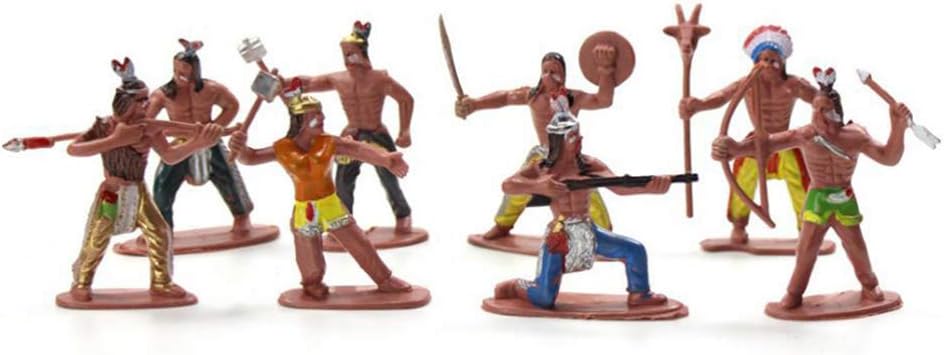 jojofuny 13Pcs Indians Plastic Figures Playset, Wild West Cowboys & Native American Figures Model Adornments Indians Action Figure for Student as School Project