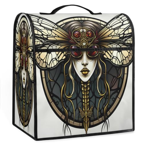 Coffee Maker Cover Gothic Dragonfly Kitchen Appliance Covers Small Appliance Covers Blender Cover Juicer Cover Dust Covers for Kitchen Appliances with Top Handle and Pockets,Washable,B611