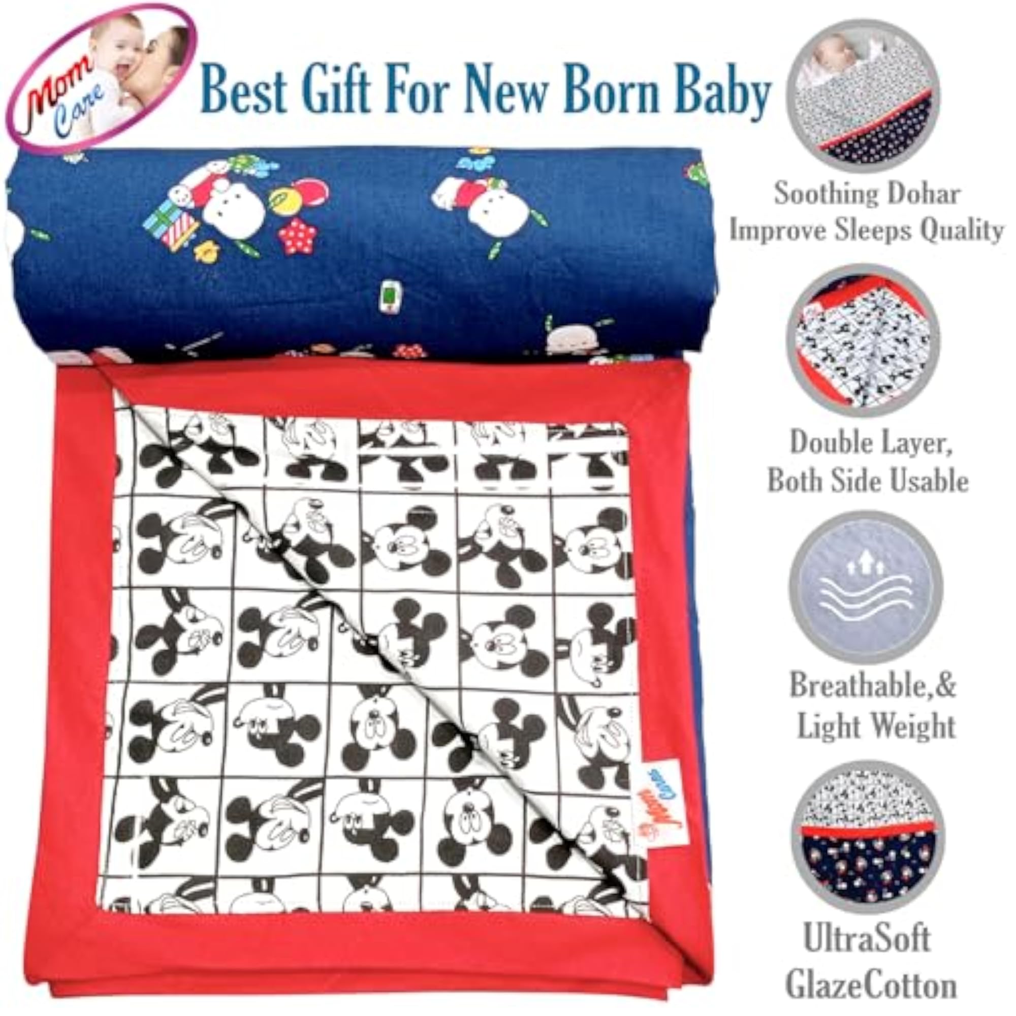 Cotton Dohar, Thin Summer Blanket for New Born Baby