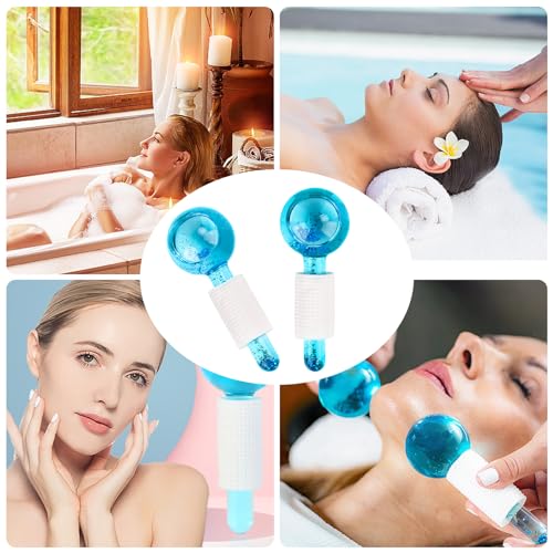 Facial Ice Globes,Eisroller Gesicht Facial Roller Massagegeräte, Kühlende Massagebälle für Gesicht für kalte Haut, straffen die Haut, reduzieren Schwellungen und Augenringe