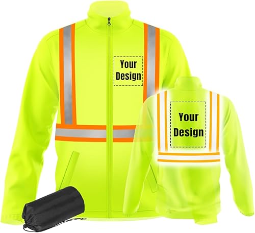 Miniatura 6 de YOWESHOP Chaquetas de seguridad ligeras y finas de trabajo reflectantes de alta visibilidad para requisitos particulares su logotipo