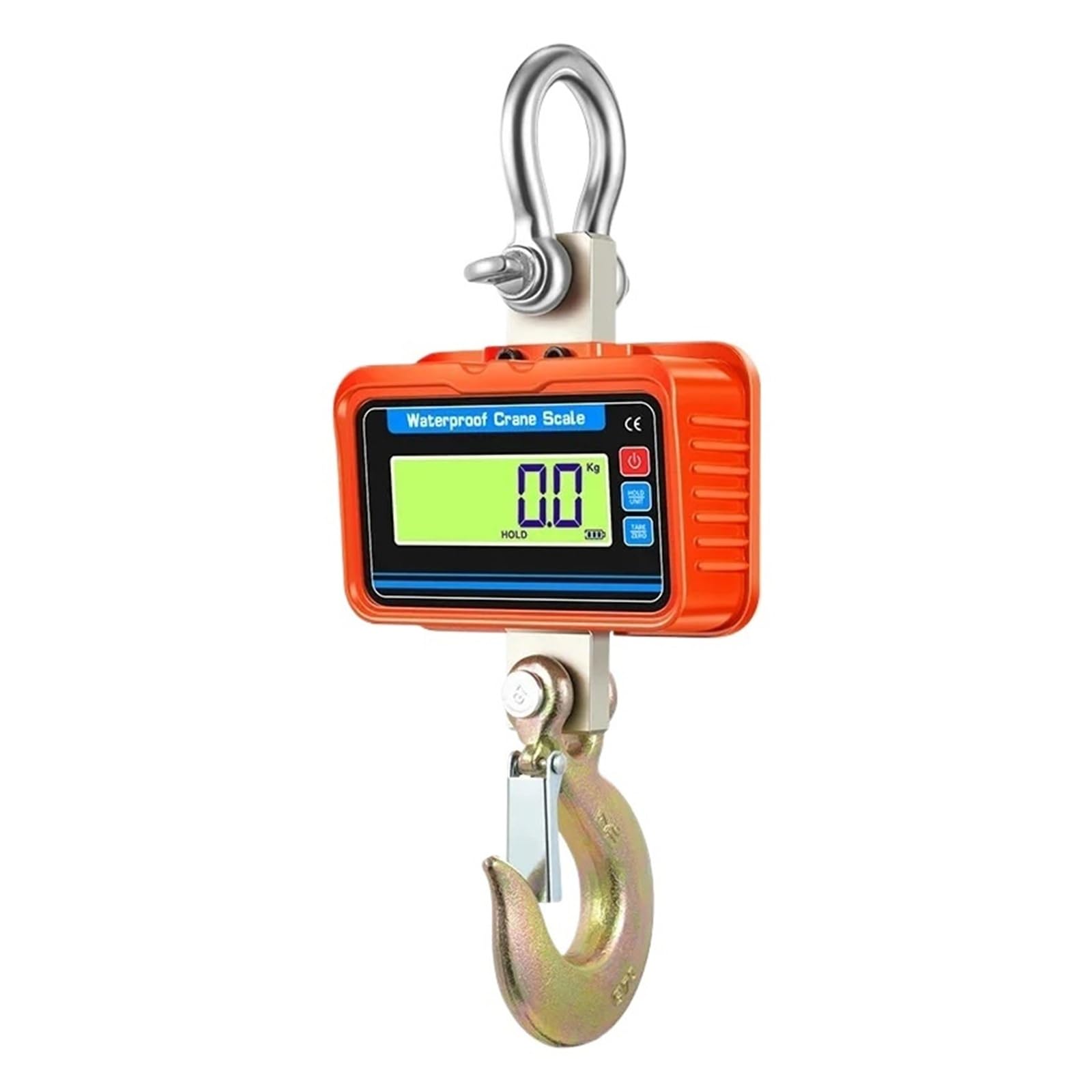 Wodoodporne wiszące wagi dźwigowe Zdalne sterowanie Wytrzymałe haki ze stali stopowej Narzędzia do ważenia Wyświetlacz LCD Wiele funkcji(Orange,2T)