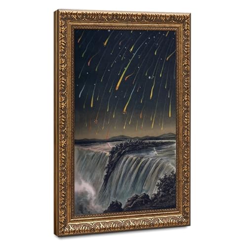 Toile Leonid Meteor Storm 1833 Edmund Weib, cadre suspendu en bois et canvas de qualité