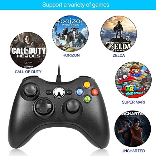 Game Controller for Xbox 360 - Gamepad for Microsoft Xbox 360 & Slim/PC Windows 7 8 10 - Ergonomic and Shoulders Buttons USB Gamepad - Ideal for All Gaming Sessions on Xbox and PC - Thumbnail 2