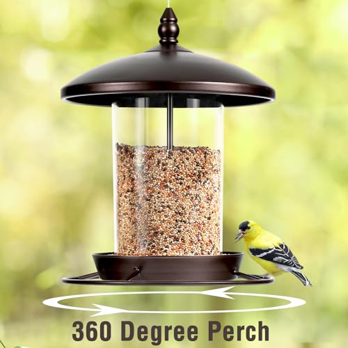 Slhsy Bird Feeders For Outdoors, Metal Bird Feeder Holds 3Lb Seeds, Wild Bird Feeder Easy To Clean & To Refill thumb #3