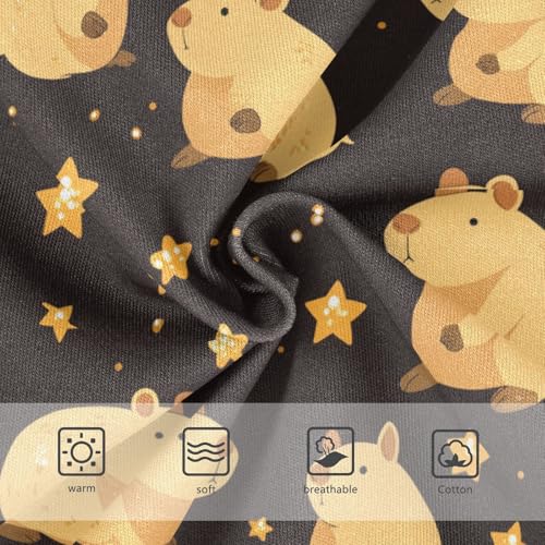 Wusikd Cute Capybara Girls' Underwear Cotton Stars Girls Briefs Soft Toddler Underwear 2T3