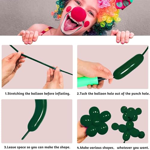 Image of Forest Green Long Balloons Premium 260 Twisting Balloons Animals Magic for Birthday Kids Wedding Party Supply 100pcs