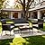 JAMFLY Patio Furniture Set 4 Piece Conversation Set Outdoor Wicker Rattan Chairs Backyard Pool Garden Porch Balcony Patio Loveseat with Cushions and Table, Black/Beige