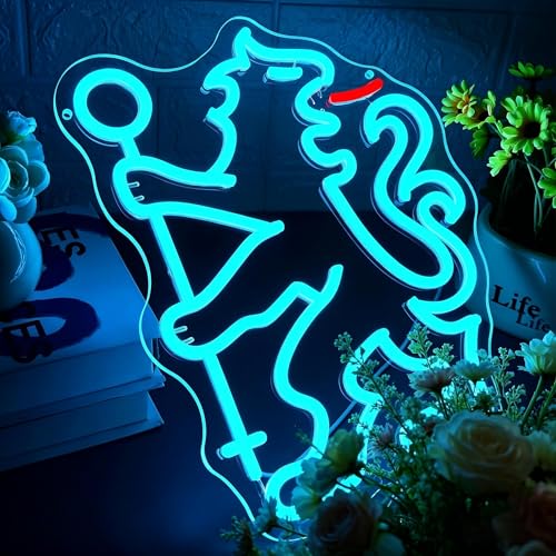 Image of Football Neon Sign for Wall Decor Soccer Team Logo LED Light for Man Cave