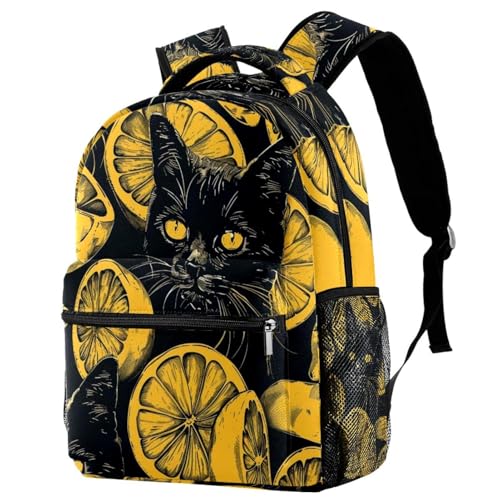 Sac à dos de voyage Campus noir citron multicolore avec porte-bouteille externe pratique