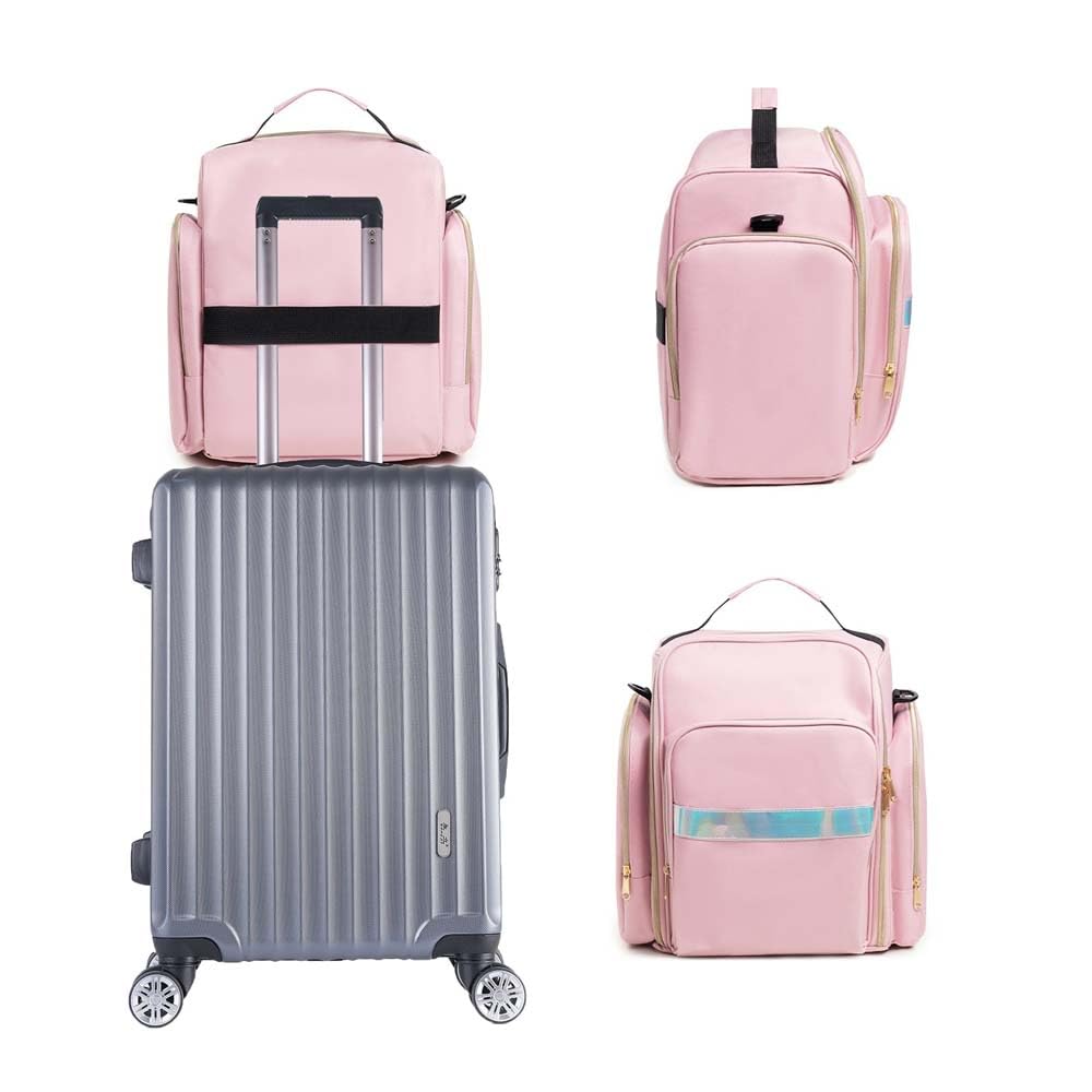 Neceser de Maquillaje de Viaje, Neceser de Maquillaje con múltiples Compartimentos, 4 Cajas extraíbles y 1 Rollo Organizador de Joyas