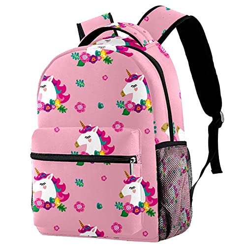 Sac à dos de voyage licorne anti mal de dos avec poche gourde enfant