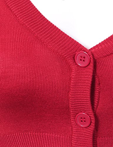 Image of Allsense Women's Cropped Bolero Shrug Cardigan | 3 /4 Sleeve, Button Down, Lightweight Knit Sweater