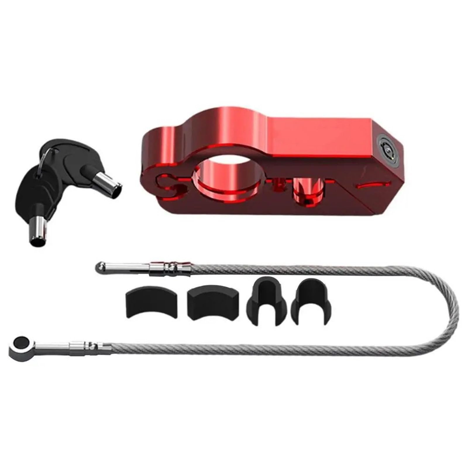 Poayuewr Red Handlebar Lock,Brake Throttle Lock Motorcycle Grip Lock Helmet Anti-Theft Aluminum Alloy Brake Vehicle Handle Horn