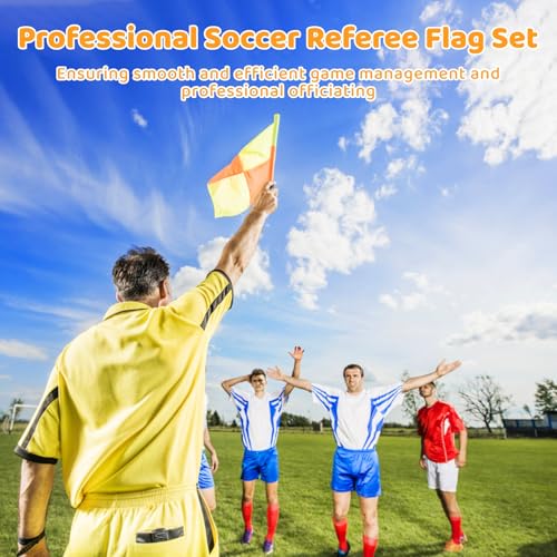 Set de 8 banderas para árbitro de fútbol con accesorios miniatura 5