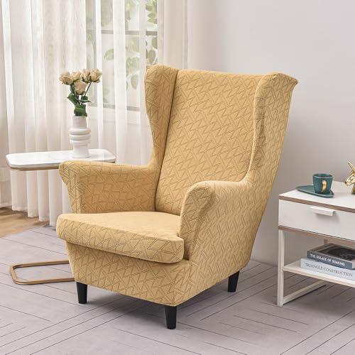 Funda elástica para sillón orejero transpirable y protector de sofá lavable 4