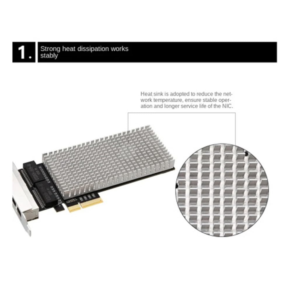 Carte RéSeau sans Disque PCIE 4 Ports 2,5 G, Port RéSeau Filaire Gigabit, DéMarrage PXE sans Disque ESXi (B)