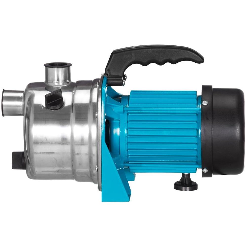 BAKAJI Pompa da Giardino in Acciaio Inox per Irrigazione, Potenza 800 Watt, Portata Massima 3200 l/h, Elettropompa Pressione Massima 4 bar e Cavo da 1.2 Metri, Ideale per Pozzi, Serbatoi, Irrigare