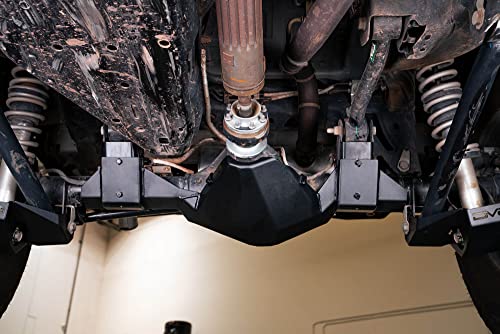 Image of DV8 Rear Differential Skid Plate for 2021-2026 Ford Bronco Black Finish | Paintable Aluminum Inserts, Quick & Easy Installation, Multiple Drain Holes, Bolt-on Installation
