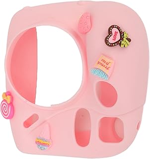 Capa Leve para Câmera Instantânea Com Alça de Ombro, Capa Protetora de Silicone Macio para Instax Mini 7 Plus, Com Alça de Ombro Removível, Manga de Silicone para Mini 7 Plus (sobremesa rosa)
