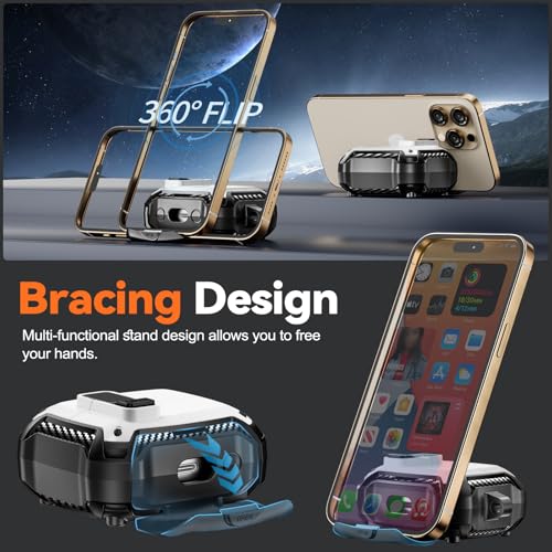 Image of Compatible with Samsung Galaxy Buds3 FE (2025) / Buds3 Pro (2024) / Buds 3 Case (2024) with Phone Stand, Compatible with MagSafe, with Secure Lock Clip Design & Cleaning kit