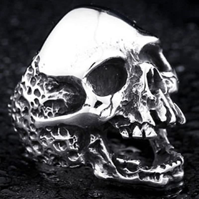 Image of Genuine Stainless Steel Ring Jewelry for Men Fashion Punk Biker Skull Rings