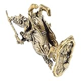 Mobestech 製騎士乗馬フィギュア 中世風デザインでオフィスデスクや茶卓に映える置物 耐変色のチュア彫像 コンパクトで書棚やリビングにもな