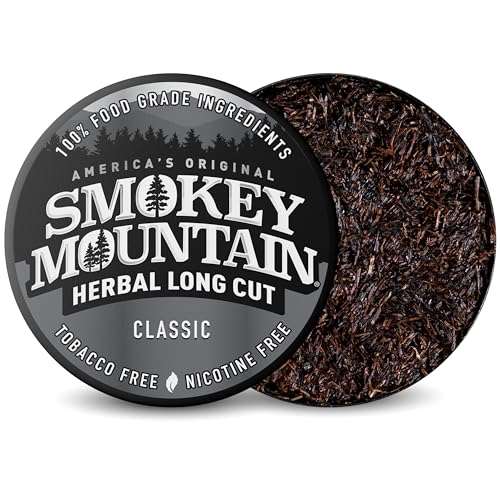 Image of Smokey Mountain Herbal Long Cut - Classic - 10 Can Box - Tobacco Free and Nicotine Free Snuff