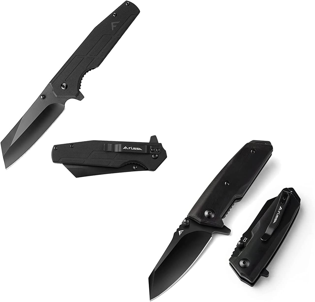 FLISSA Pocket Knife, 3.5" Pocket Folding Knife, 23/4" D2