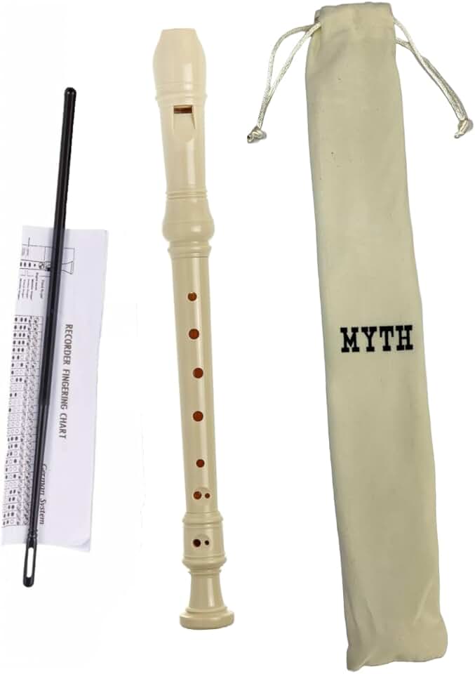 Zaidan’s Flauta Doce Soprano Germânica em Dó (C), ABS, 3 partes, bege, com bag e vareta de limpeza — indicada para estudantes e escolas