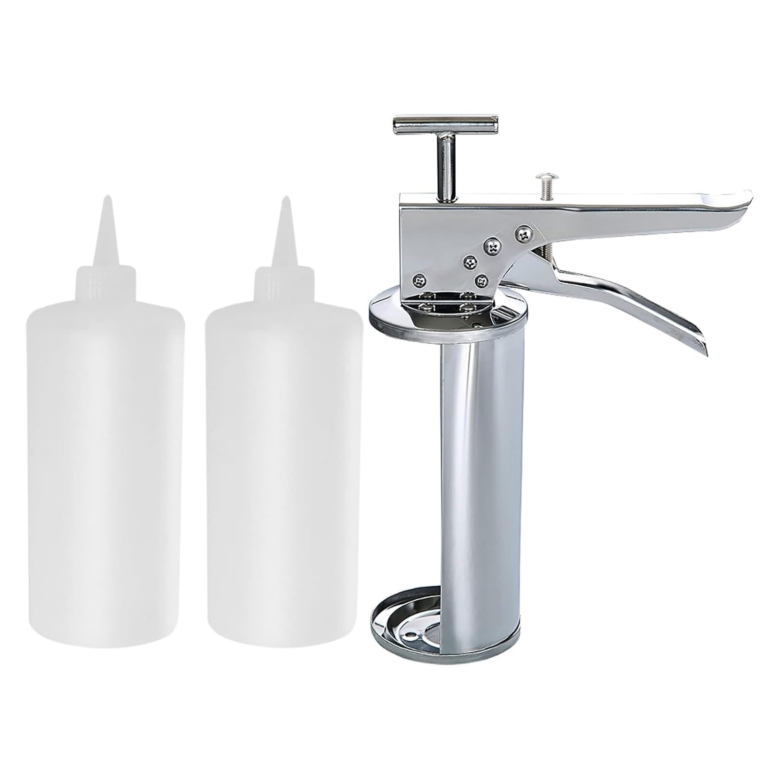 Dispenser Per Condimenti Per Insalata Con Pistola Per Salsa Di Hamburger In Acciaio Inossidabile Con 2 Bottiglie Di Dispenser Per Salsa Da 650 Ml Dispensazione Quantitativa Per Insalata Di Ketchup Cu