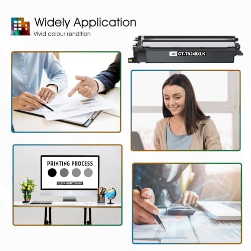 TN248XL MFC-L3760CDW Schwarz Toner Cartridges: Kompatible für Brother TN248BK TN248XLBK TN248XL MFC-L3740CDW TN248 TN-248XL DCP-L3560CDW MFC-L3740CDWE MFC-L8390CDW HL-L3240CDW HL-L3240CDW (2 Pack)
