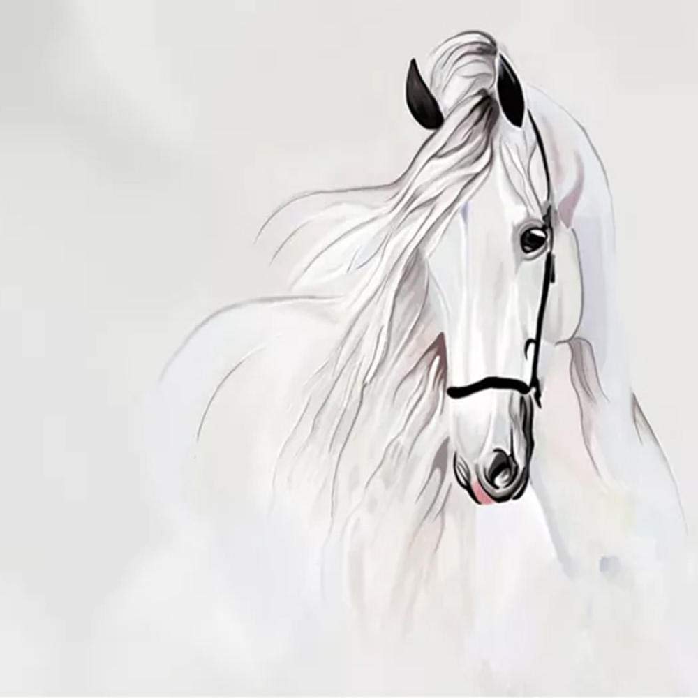 Autocollant Porte 3D Chevalier Blanc – Sticker Porte 77x200 Cm Effet Réaliste Animal Fantastique