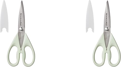 Miniatura 15 de KitchenAid Tijeras de cocina multiusos con funda protectora, tijeras de acero inoxidable duraderas, aptas para lavavajillas, mango cómodo de agarre