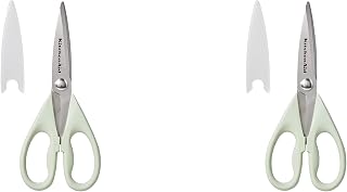 KitchenAid All Purpose Kitchen Shears with Protective Sheath Durable Stainless Steel Scissors,Dishwasher Safe,Soft Grip Comfort Handle,8.72 Inch,Pistachio,(Pack of 2)