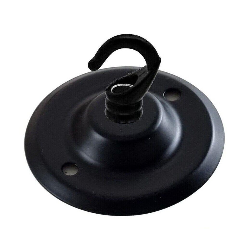 LEDSone Vintage Ceiling Rose Hook Plate Metal Black 75mm Chandelier Light Fitting with Pre-Drilled Holes for Mounting Chandliers Pendant Lights Wall Lamps Hanging Lights Planters Decorations